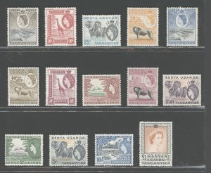 1954-59 Kenya Uganda Tanganyika - Stanley Gibbons #167- 80 - Elizabeth II- 16 Va