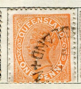 AUSTRALIA; QUEENSLAND 1882 early classic QV issue fine used 1d. value