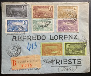 1924 Pointe A Pitre Guadeloupe Registered Cover To Trieste Italy Sc#79