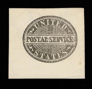 GENUINE SCOTT UO14 MINT 1877 PLIMPTON BLACK POST OFFICE OFFICIAL CUT SQUARE