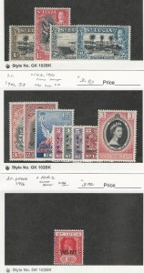 St. Lucia, Postage Stamp, #96, 97-99, 149-156, MR2 Mint NH & LH, 1916-53
