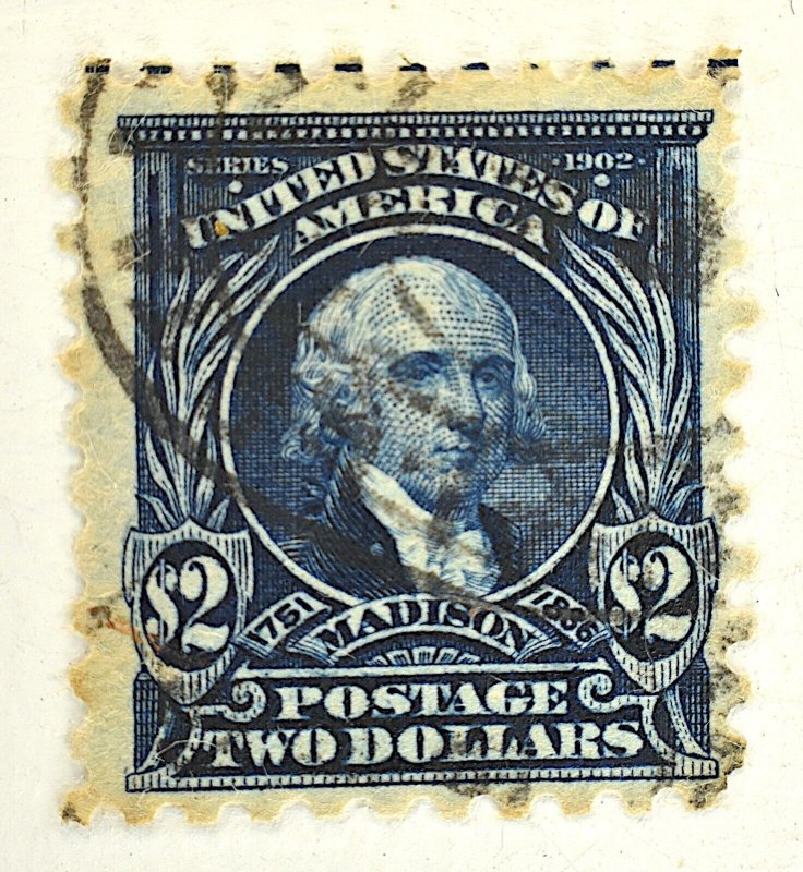 US STAMP SCOTT #479 $2 JAMES MADISON WASHINGTON CANCEL, 1916