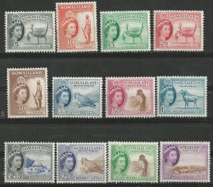 Somaliland # 128-38  QE II Definitives 1953-58 (12)  VLH/NH   Unused