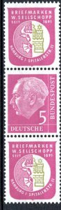 Germany Bund Scott # 704, 2 labels R4, mint nh, se-tenant, S42