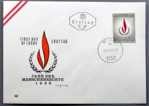 Austria #819 First Day Cover Intl. Human Rights Year