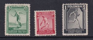 Colombia   #445-447  MNH  1937 national olympic games