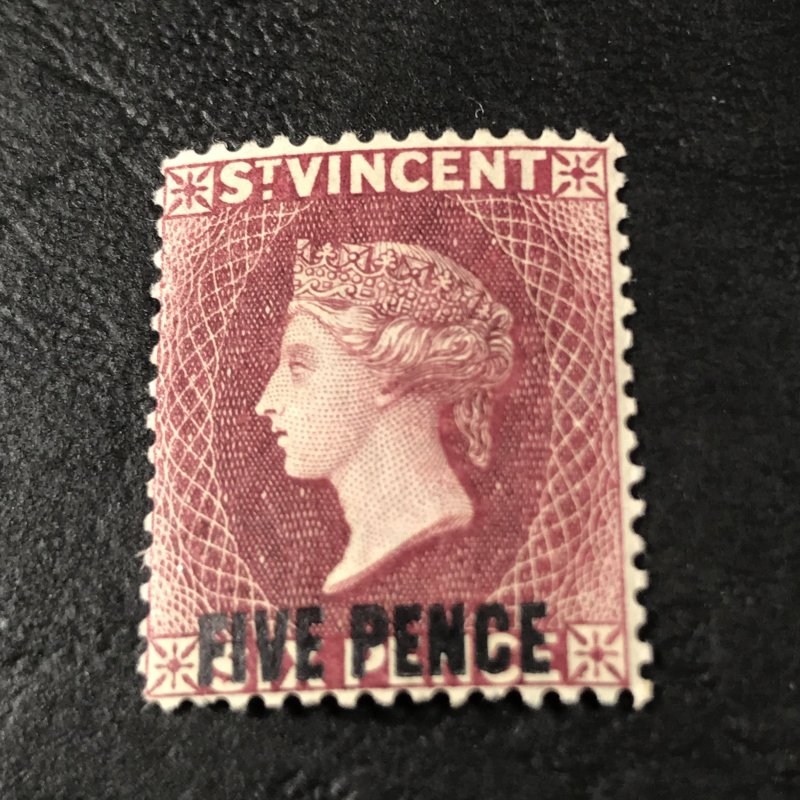 ST. VINCENT # 59a--MINT/HINGED----CARMINE-LAKE----VICTORIA---1893