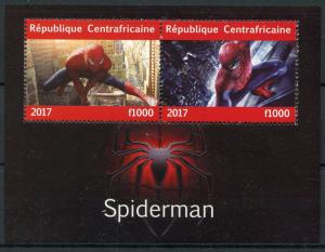 Marvel Superheroes Stamps Central African Rep 2017 CTO Spiderman 2v M/S