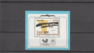 South West Africa  Scott#  617a  MNH  S/S  (1989 Aviation Industry)