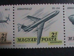 HUNGARY-AIR AND SPACE MNH STRIP VF-SCOTT NOT LISTED-RARE WE SHIP TO WORLDWIDE