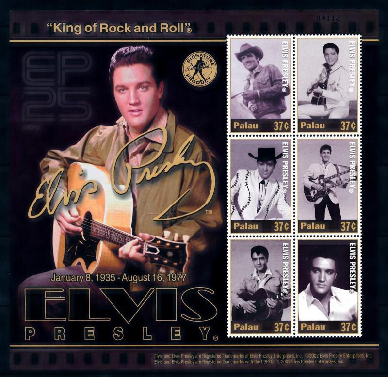 [95106] Palau 2002 Music Elvis Presley Rock and Roll Sheet MNH