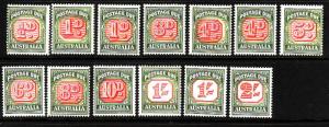 Australia-Sc#J86-95-Unused light hinged set + J87a,J89a,J94a- postage dues-1958-