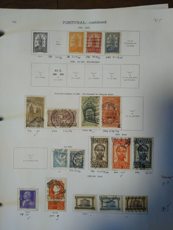 collection on pages Portugal 1924-36 CV $475
