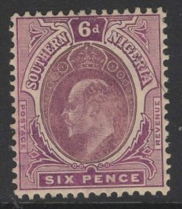 SOUTHERN NIGERIA SG39 1909 6d DULL PURPLE & PURPLE MTD MINT 