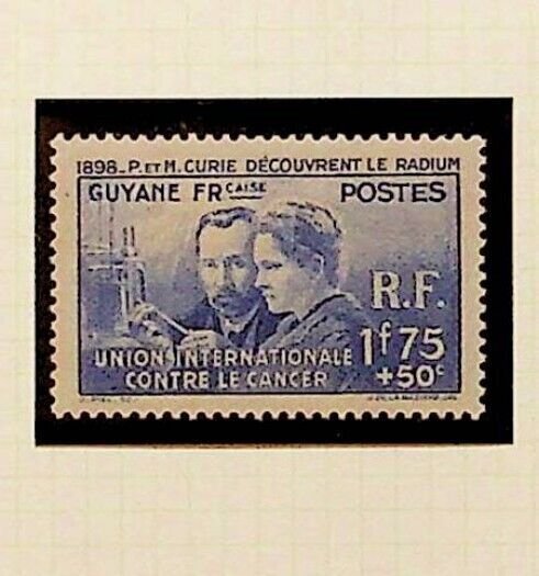 FRENCH GUIANA Sc B3 NH ISSUE OF 1938 - PIERRE & MARIE CURIE