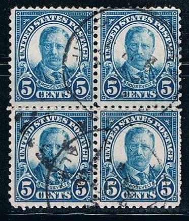 USA 637: 5c Roosevelt, block, used, F-VF