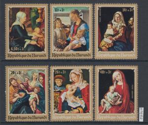 XG-AB030 BURUNDI - Paintings, 1970 Religious, Christmas MNH Set