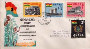 Ghana, First Day Cover, Flags