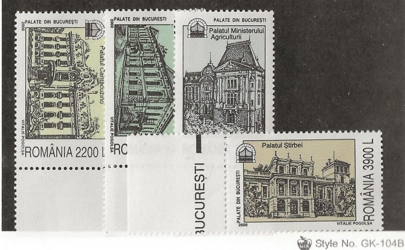 ROMANIA Sc 4395-98 NH issue of 2000 - OLD BUILDINGS