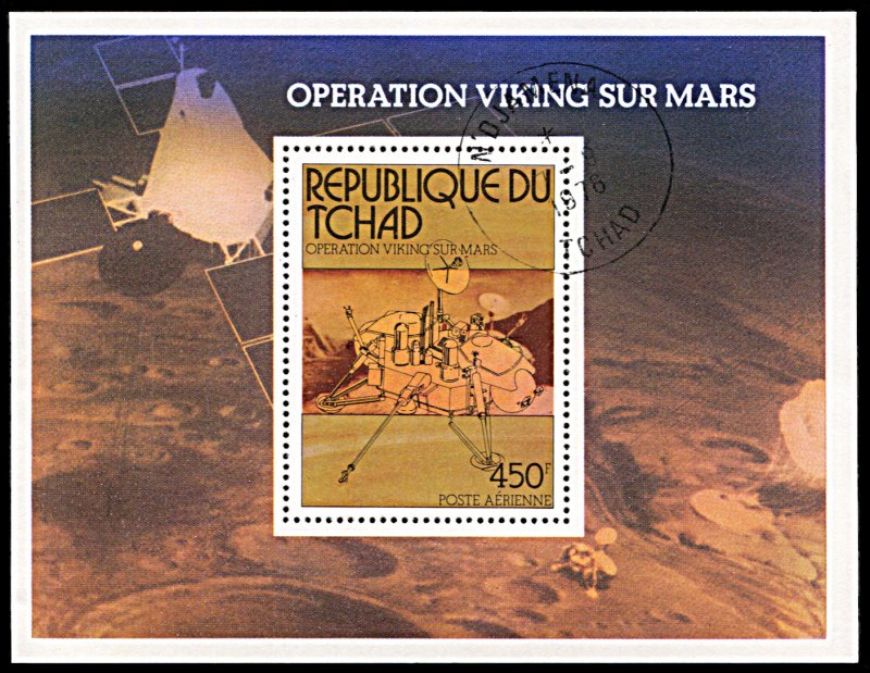 Chad C194, CTO, Operation Viking Mars Project souvenir sheet