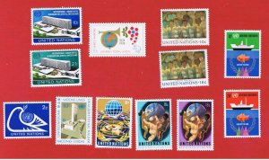 UN NY #244-255 MNH OG  1974 complete set   Free S/H