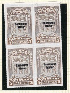 CANADA VD SL75 BLOCK OF 4 CANNINGTON MANOR OVERPRINT OG NH U/M VF