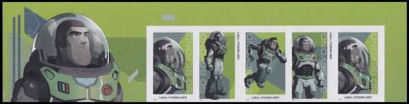 US 5712c Go Beyond Buzz Lightyear imperf NDC margin strip 5 U MNH 2022