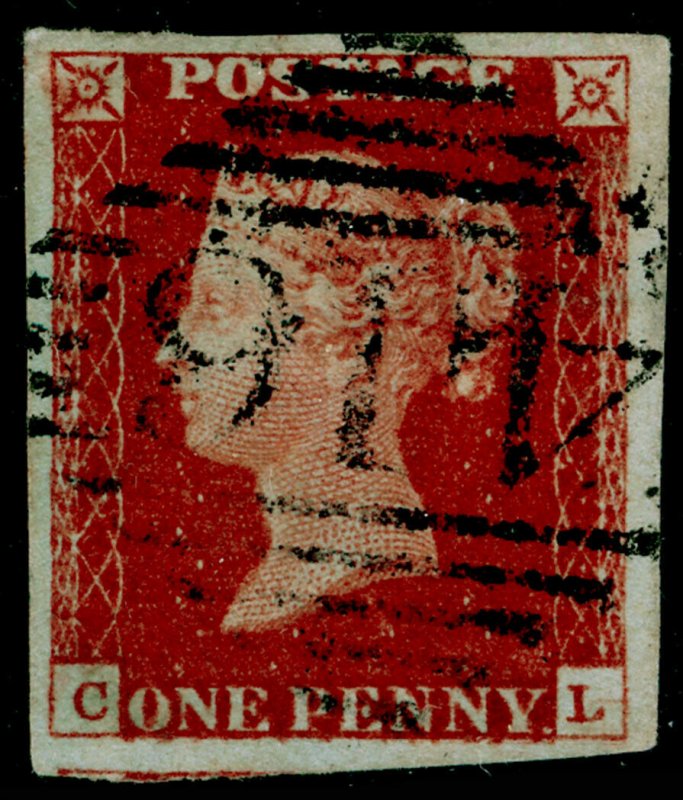 SG10, 1d deep red-brown, FINE USED. STRANORLAR 466. 4 MARGINS. CL 