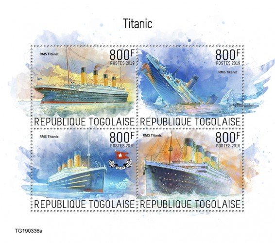 TOGO- 2019 - Titanic - Perf 4v Sheet - MNH