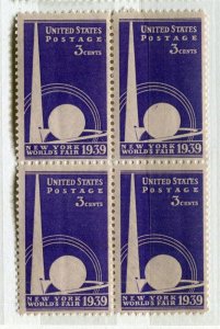 USA; 1939 early NY Fair issue fine MINT MNH unmounted 3c. BLOCK of 4