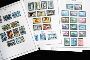 COLOR PRINTED GREECE [KINGDOM] 1945-1973 STAMP ALBUM PAGES (66 illustr. pages)