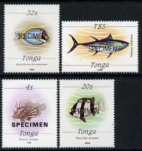 Tonga 1988 Marine Life (Fish) 4 values (4s, 20s, 32s &...