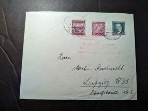 1939 Czechoslovakia Cover Asch to Leipzig Germany