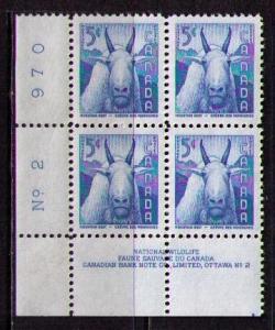 CANADA Sc# 361 MNH FVF P#2 Block4 Moutain Goat