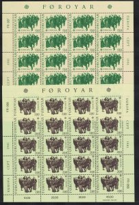 Faroe Is. Music Dance Europa CEPT 2v Full Sheets 1981 MNH SC#63-64 SG#62-63