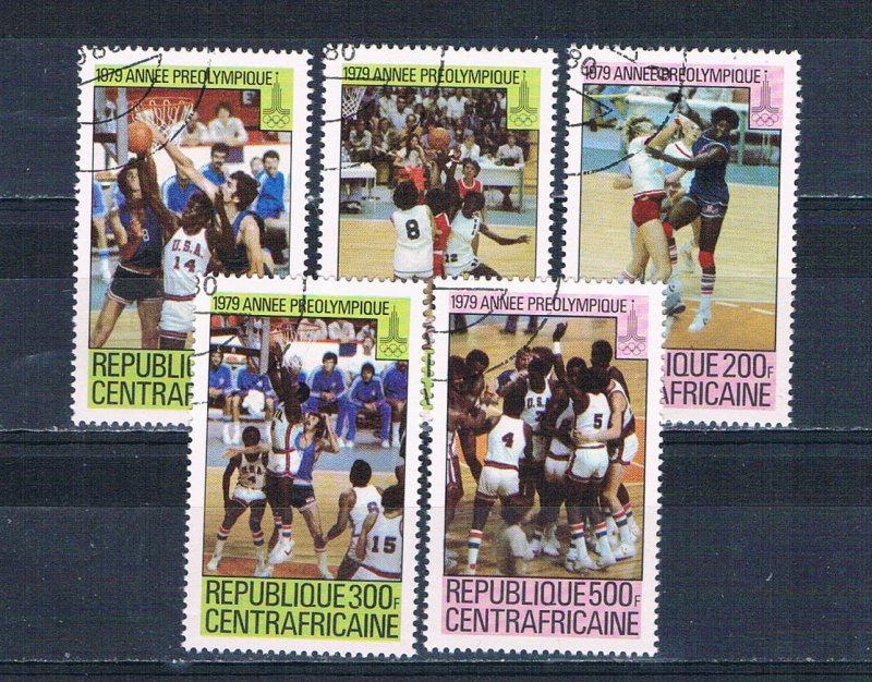 Central African Republic 403-07 Used set Basketball 1979 (HV0225)