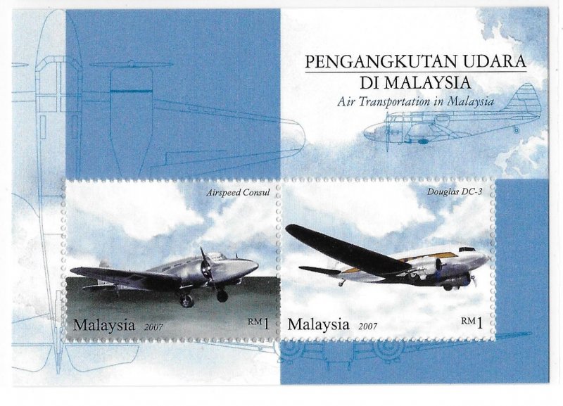 Malaysia 2007 Airplanes S/S Sc 1156 MNH Bo22