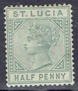 St Lucia, Scott #27; 1/2p Queen Victoria, Die B, MH