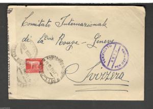 1943 Italy Censored cover Milan to Red Cross Committee in Geneva SC#458 F-VF