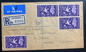 1946 Stourbridge England Registered Airmail Cover To St George Bermuda