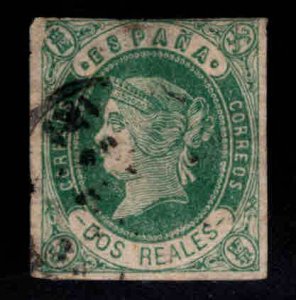 SPAIN Scott 60 imperforate stamp, pretty but faulty, a nice filler.
