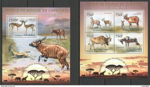 2013 Togo Wild Fauna Of West Africa Wild Animals Species Kb+Bl ** Tg617