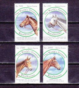 Sierra Leone, Scott cat. 2416-2419. Racehorses issue. ^