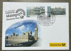 (350) GERMANY 2009 : Mi# 2757/2758 STAMPEX PHIL EXHIB - VFU ON COMM. COVER