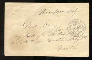 3519 - WINNIPEG 1883 Receiver on Postcard from MOUNTAIN CITY (Selkirk)