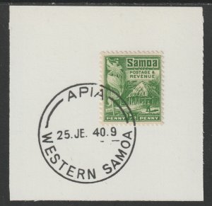 SAMOA 1921 NATIVE HUT 1/2d on piece with MADAME JOSEPH  POSTMARK