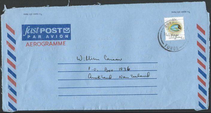 TONGA 1991 formiular airletter to New Zealand, 32s (1990 imprint)..........11844