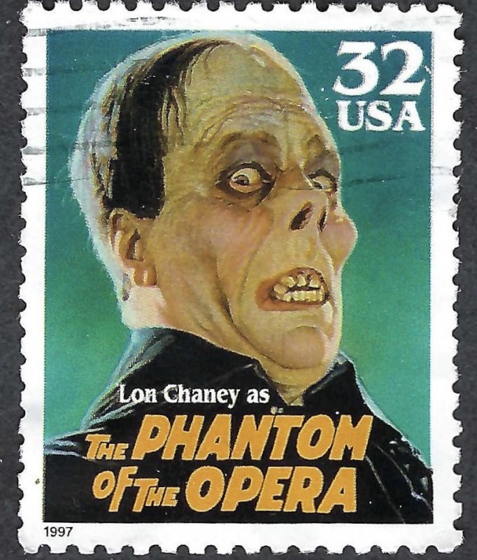 United States #3168 32¢ Classic Movie Monsters - Lon Chaney (1997). Used.