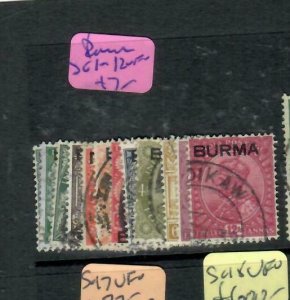 BURMA (P2012B)| KGV  ON INDIA  3P-12A   SG 1-12   VFU