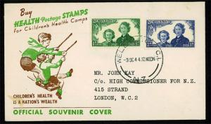 NEW ZEALAND Health Stamps Souvenir Cover (1944 )